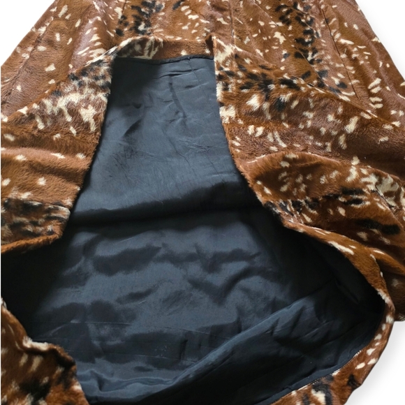 RARE 1960s Adele Simpson Designer Dress Faux Fur Deer Print - Picture 13 of 14
